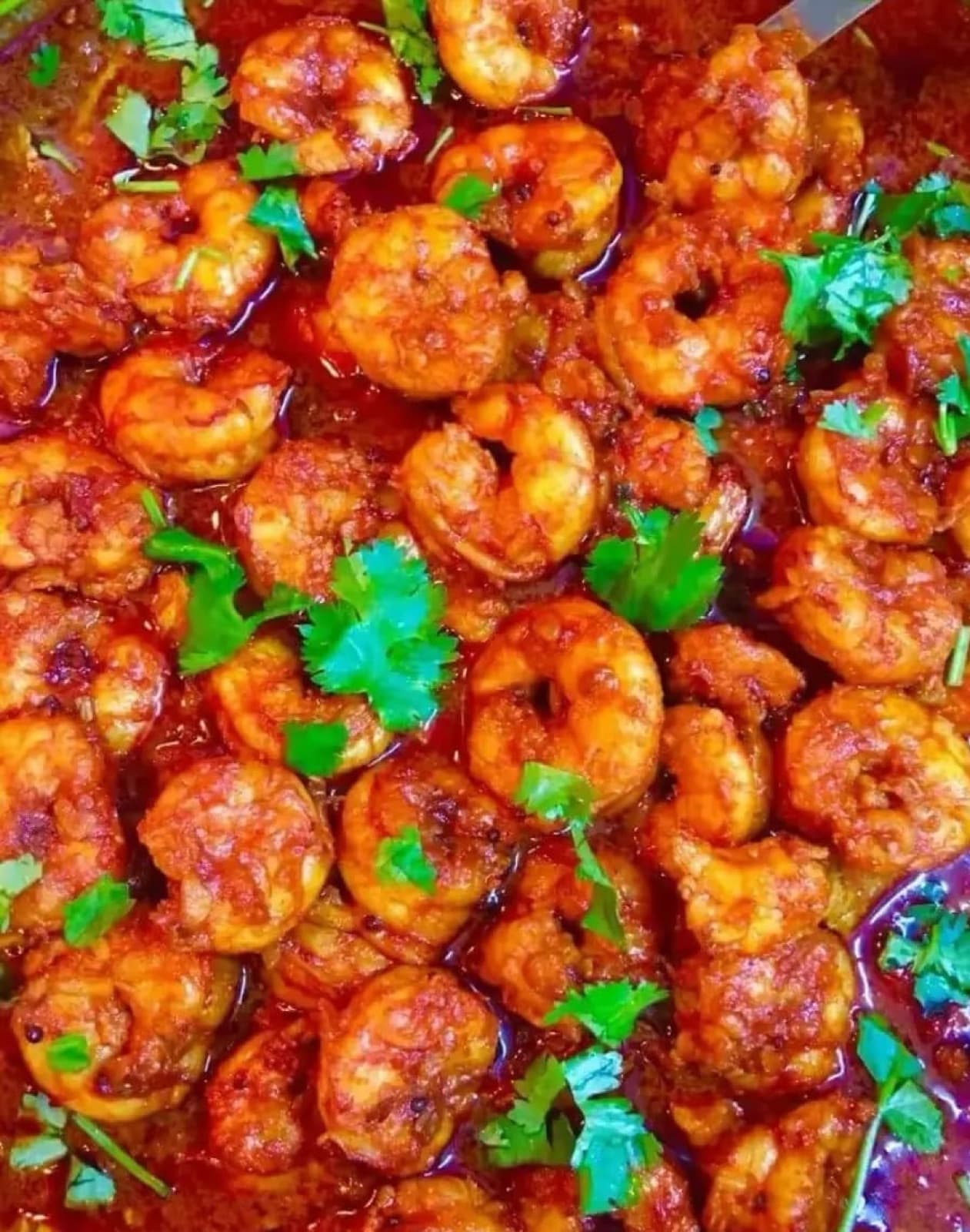 Chilli prawns in fire butter