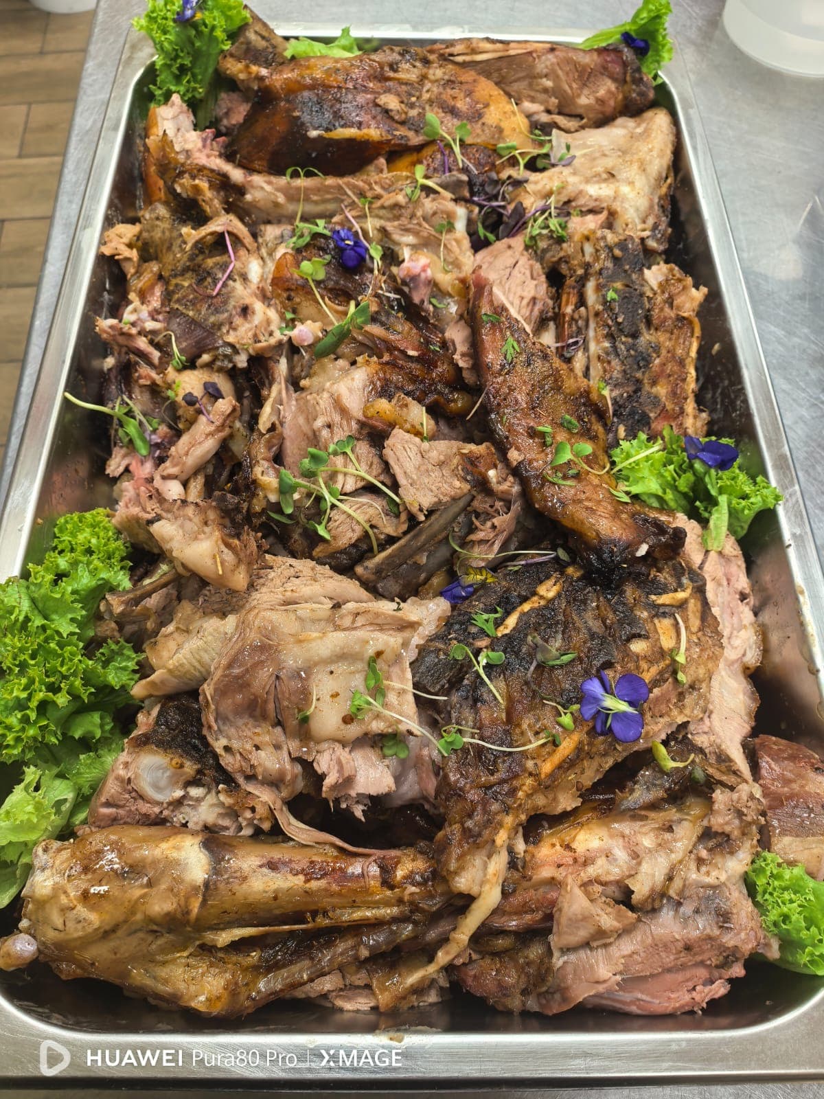 Slow-roasted lamb off the coals