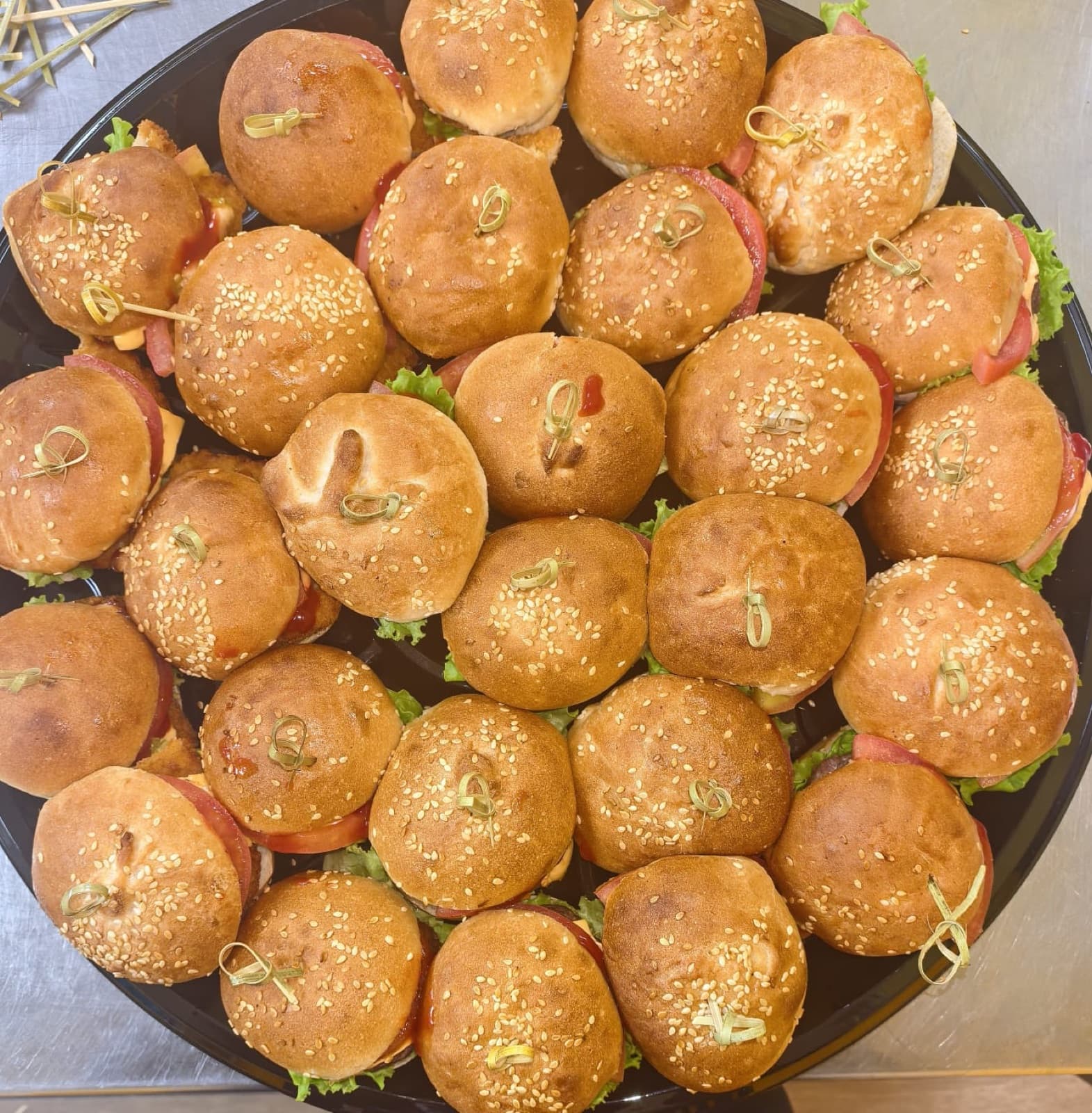 Sesame slider platters for private events
